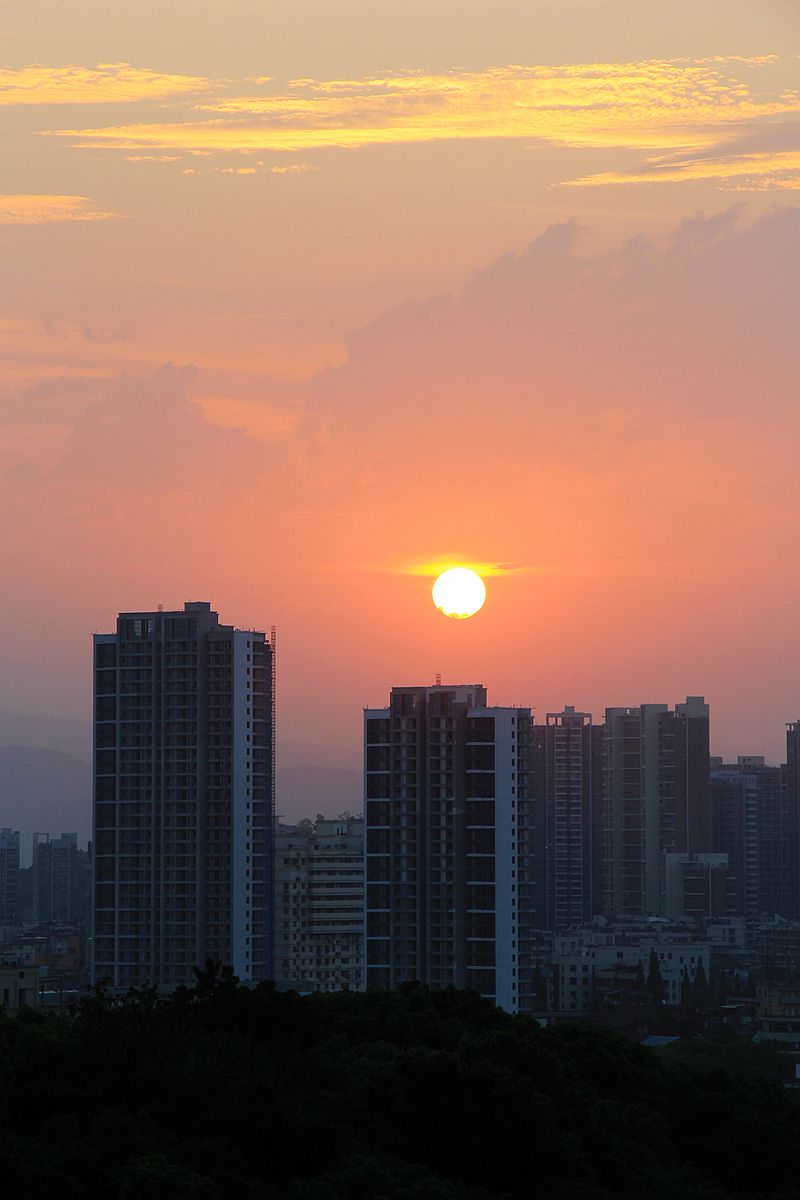 城市晚霞風光