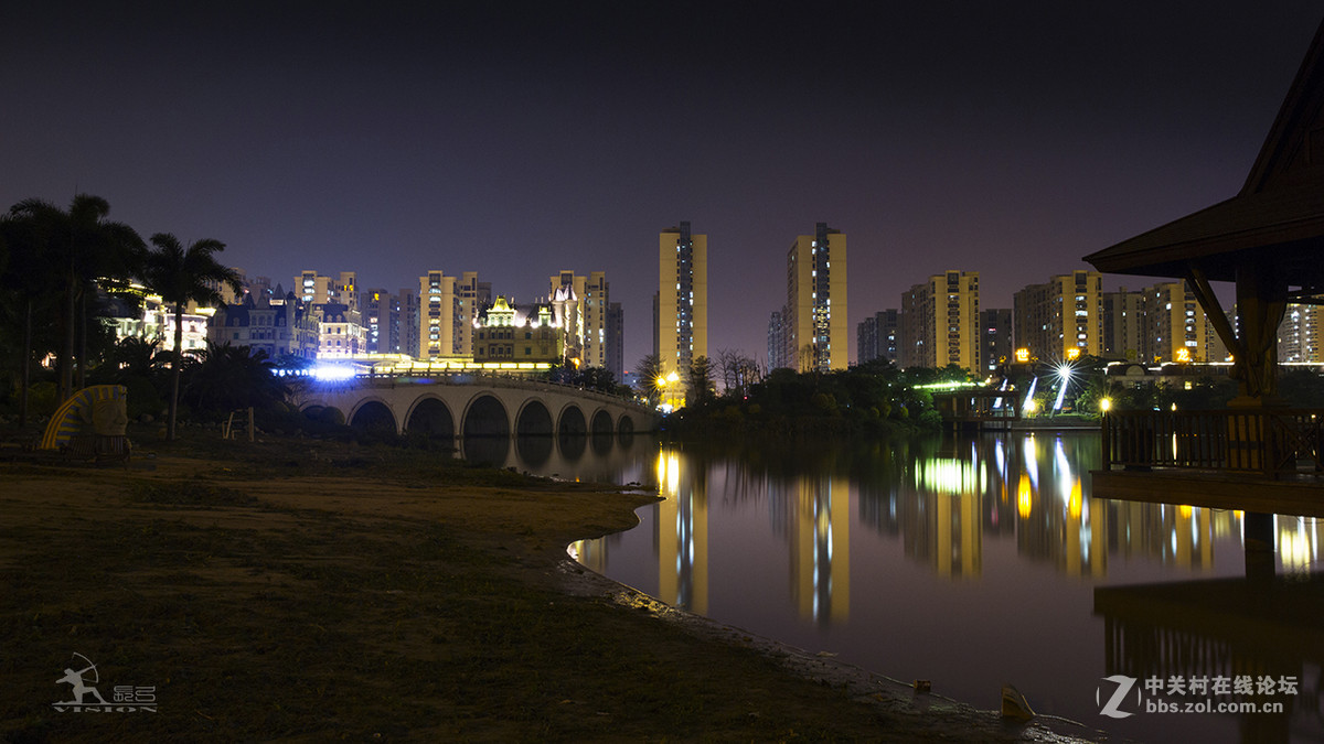 晋阳湖夜景图片