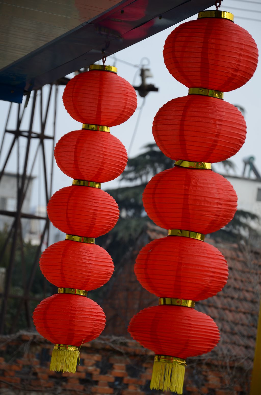 欣欣然校园庆元旦挂画红灯