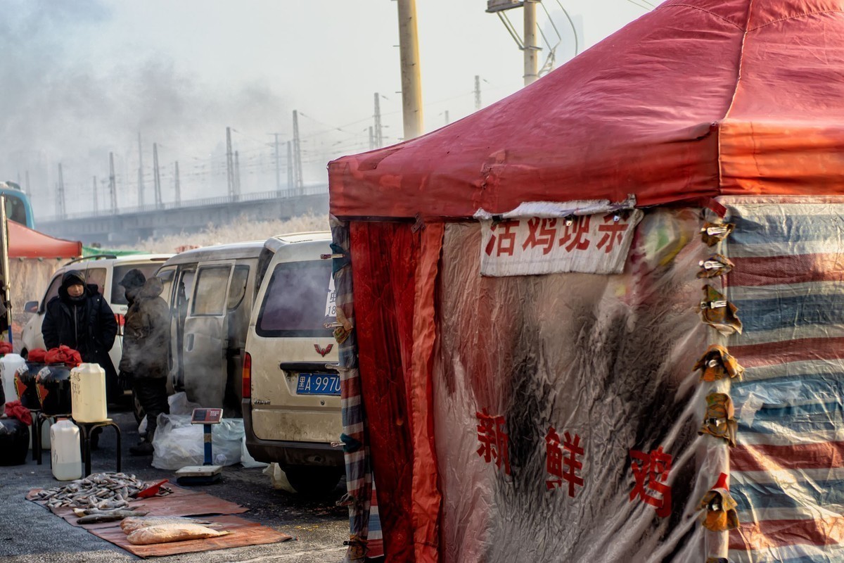 大东北小年早市热乎乎