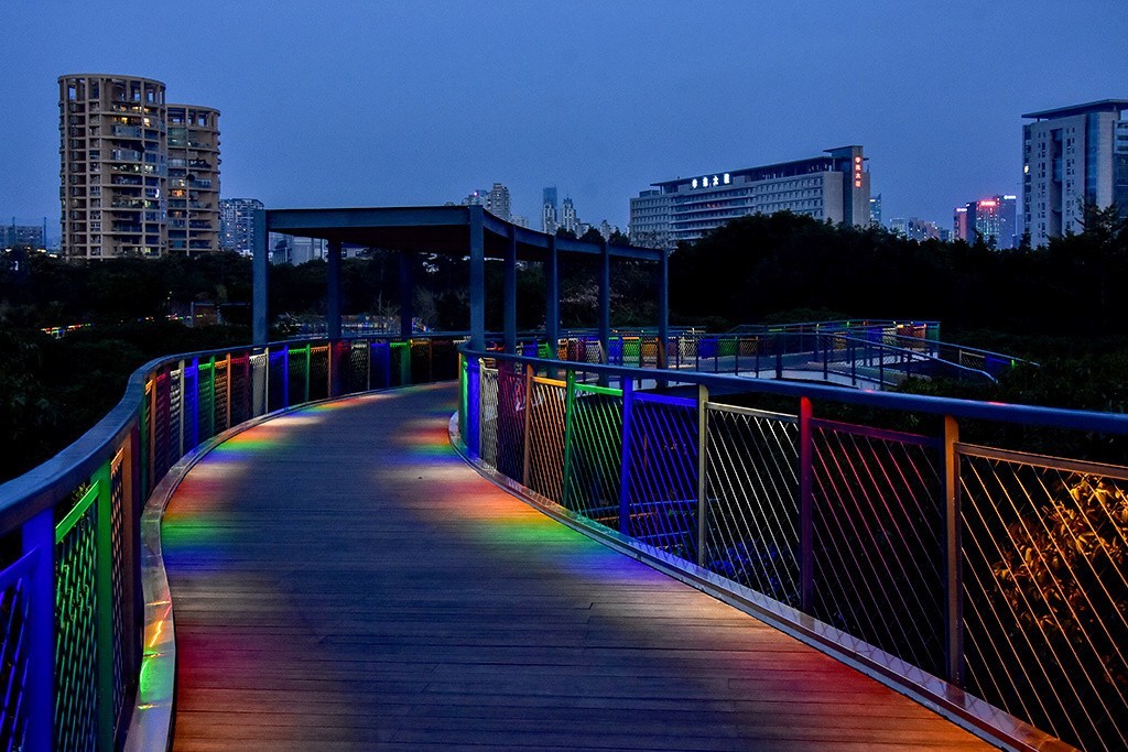 香蜜公园的夜景也有特色