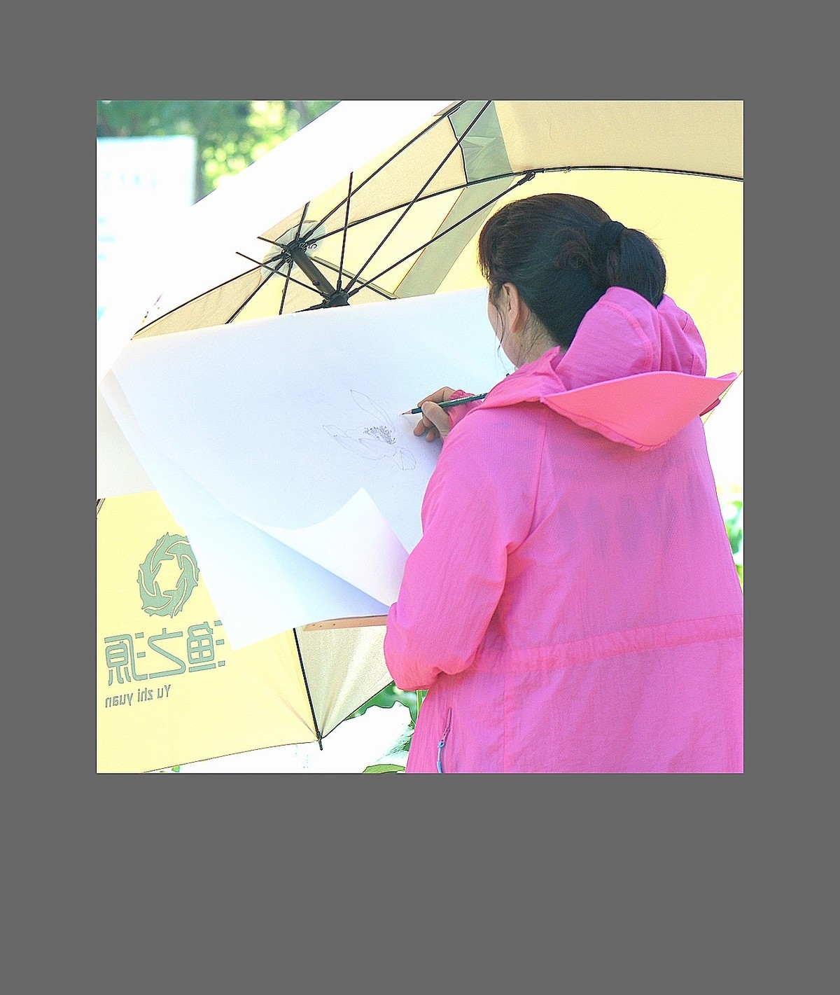 顶着太阳的画荷人