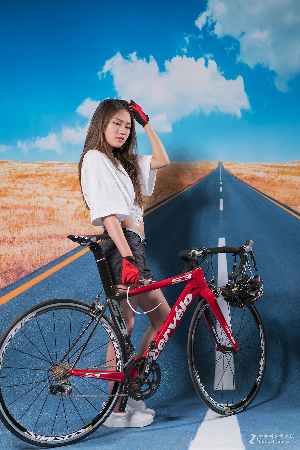 自行车美女