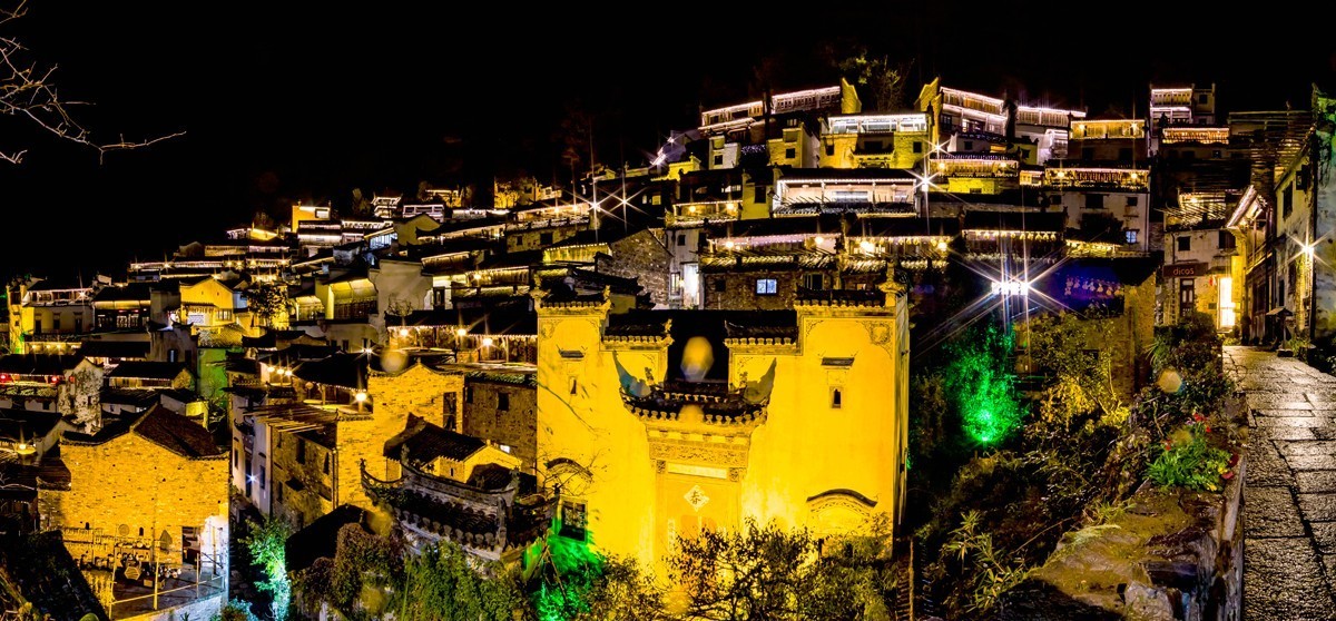 篁岭不是仅有晒秋之夜色篁岭