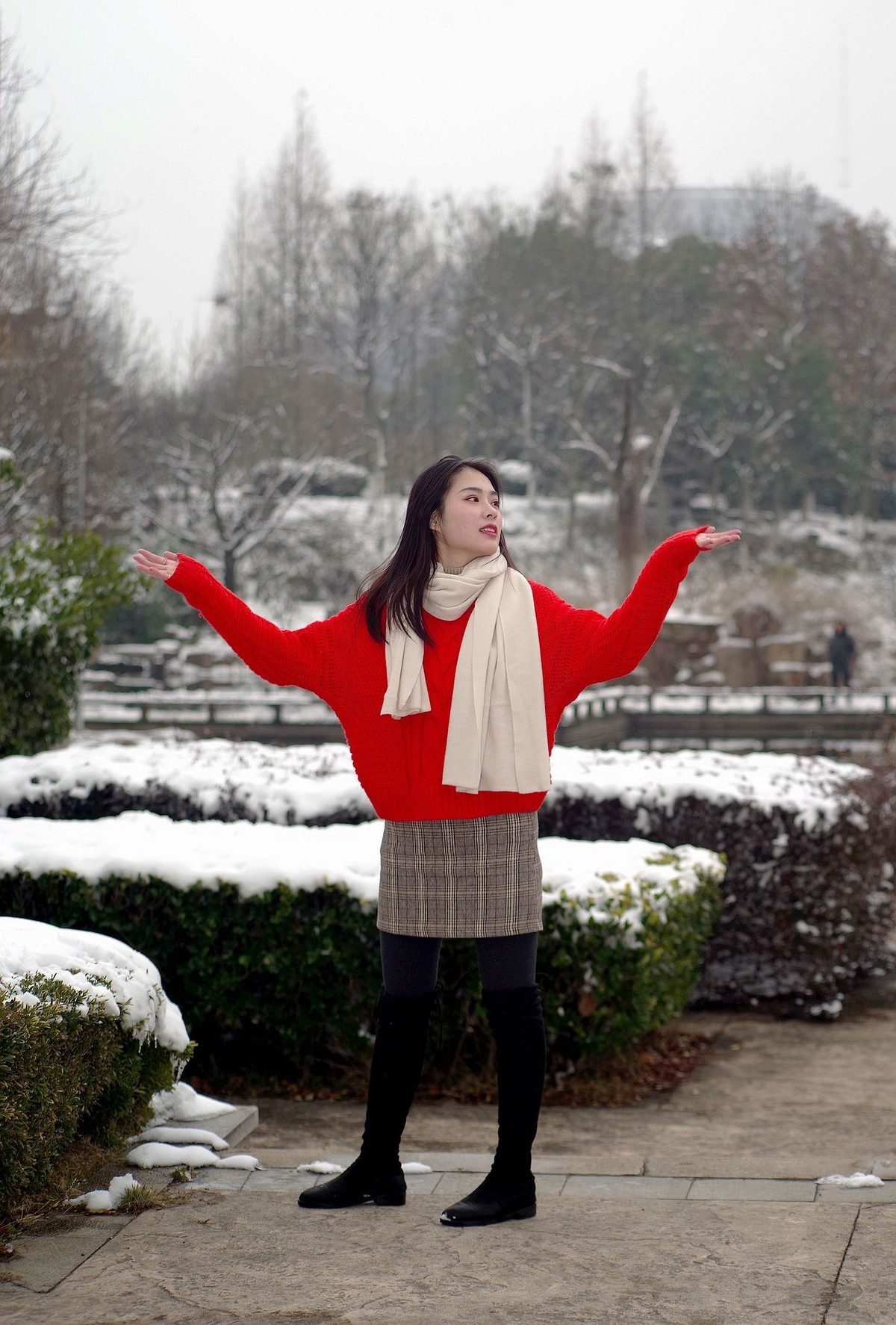 環境人像外拍琴臺公園雪地美女