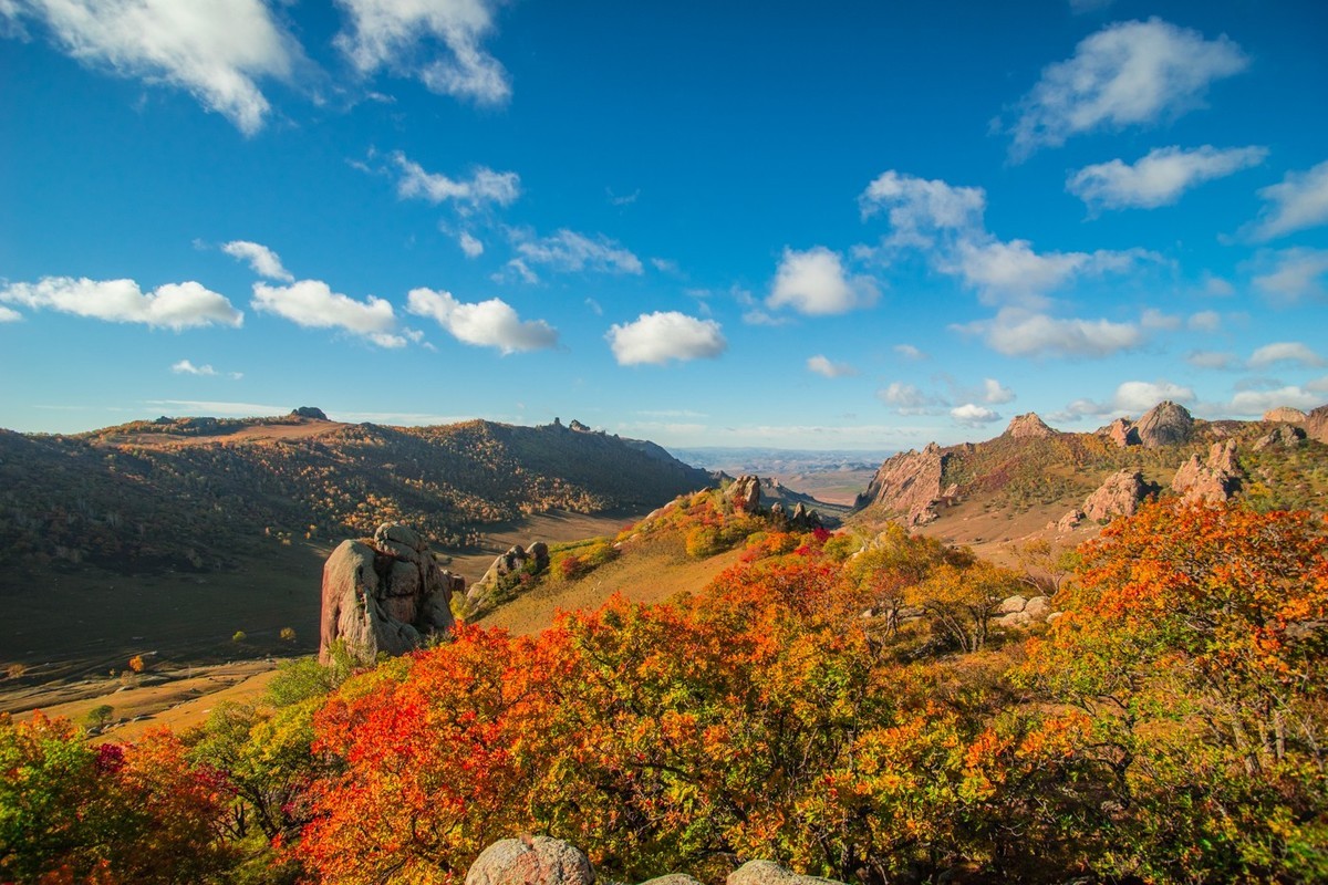 克旗瞰秋五十八鱼眼中的大青山