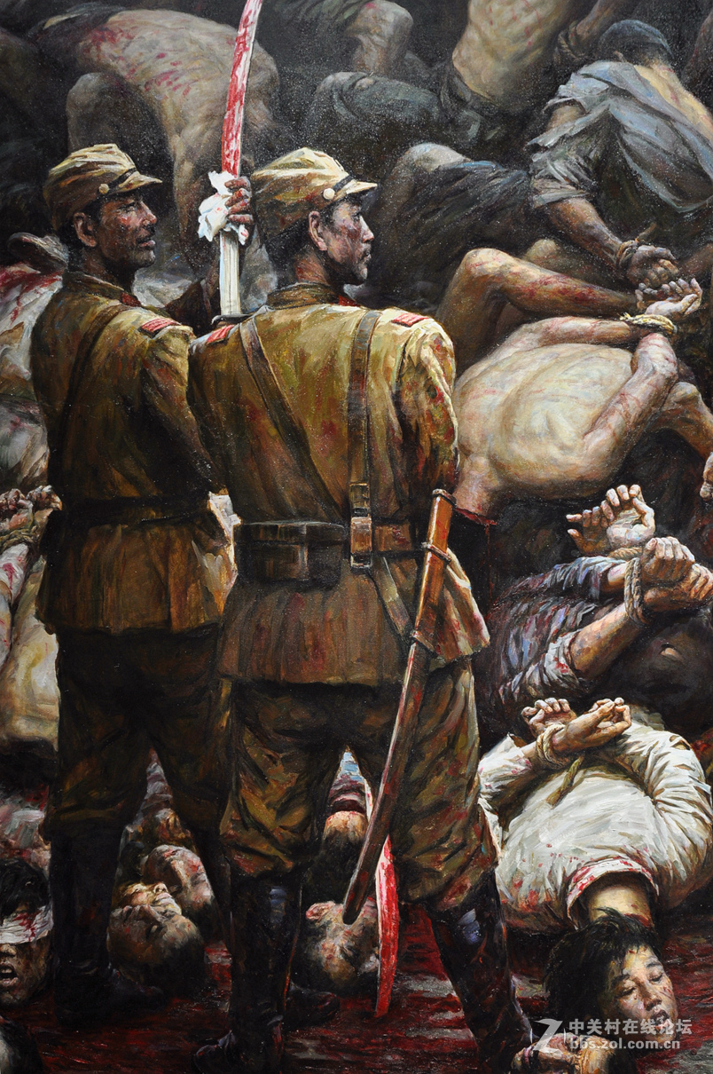 长沙李自健美术馆油画南京大屠杀实拍