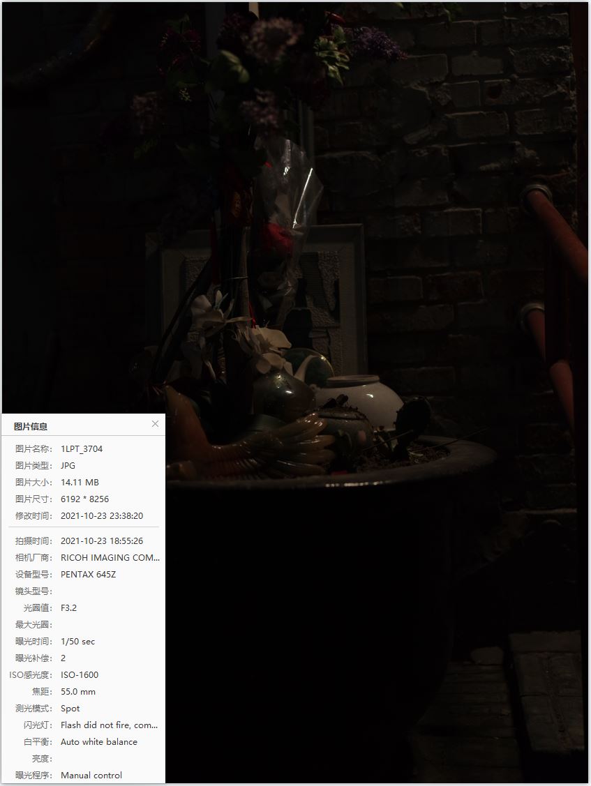 宾得645z中画幅相机欠曝宽容度、手持慢门试拍