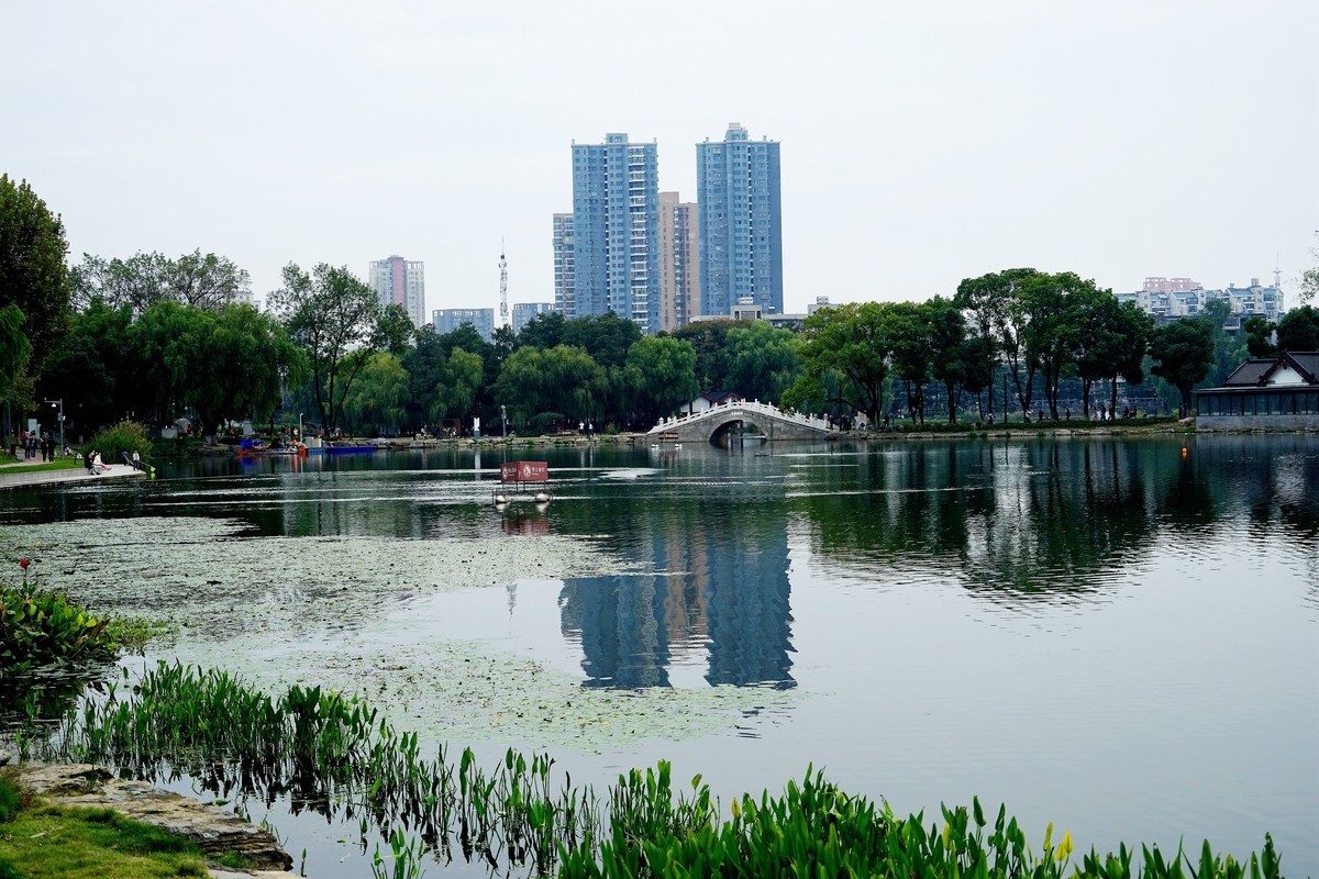 武漢印象秋日的紫陽湖公園