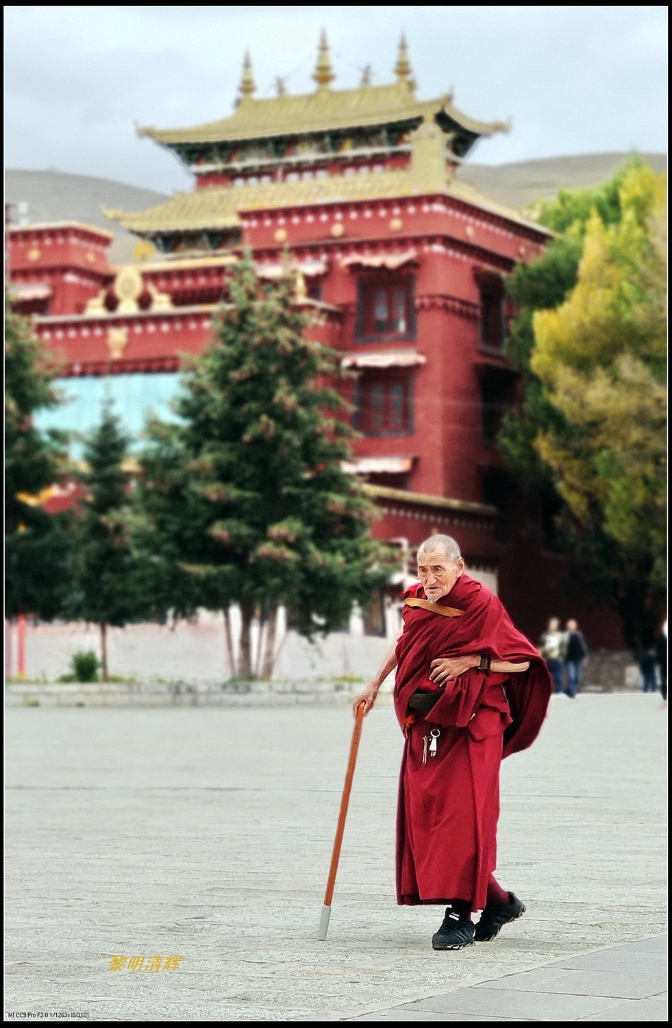 川西行：勒通古镇-6  行走于佛堂的人们