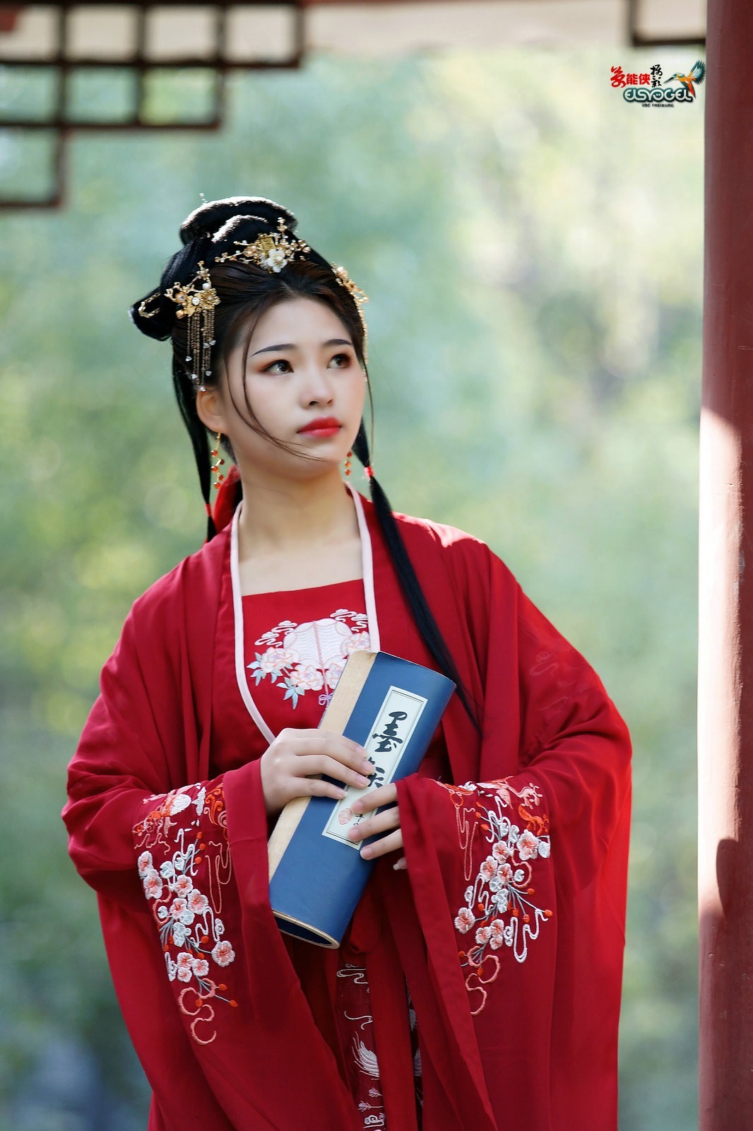 冬日古装红衣少女苏燕