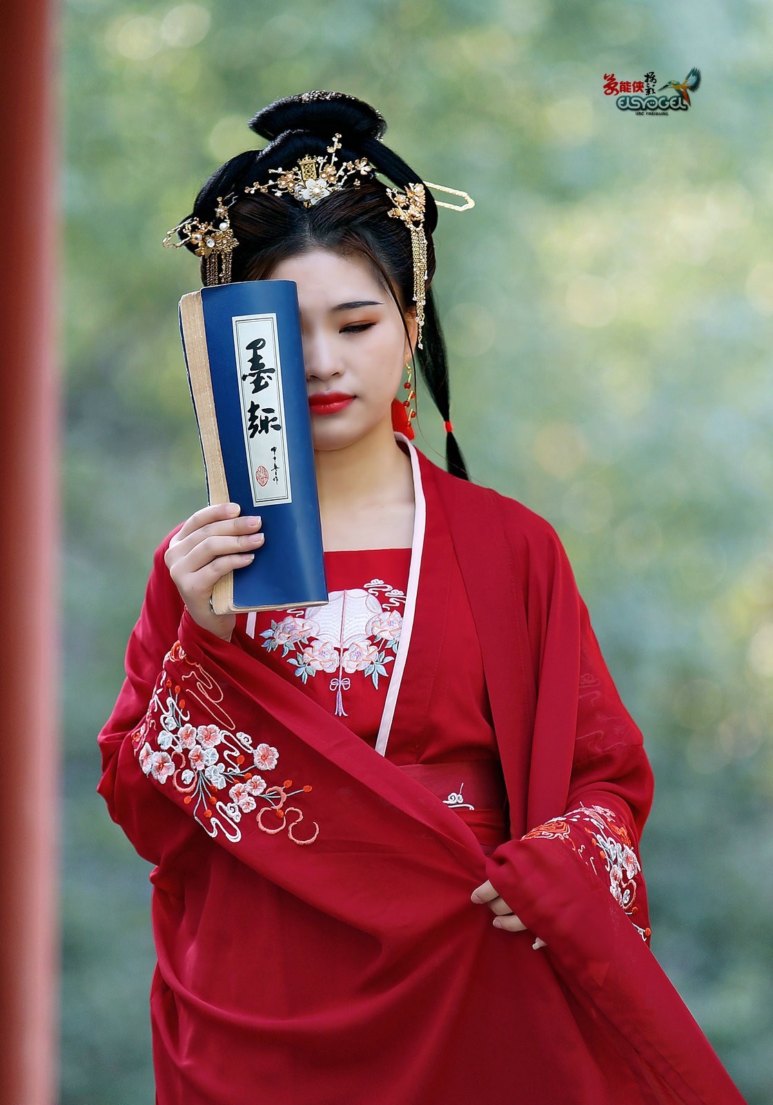 冬日古装红衣少女苏燕