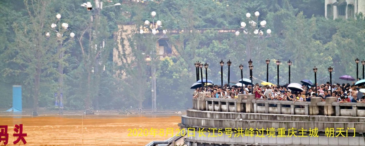 2020年8月20曰长江5号洪峰嘉陵江2号洪峰过境  重庆朝天门