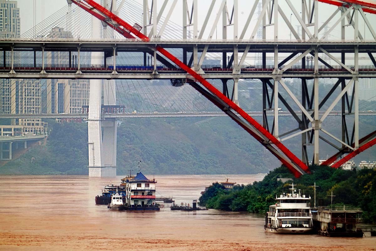 2020年8月20曰长江5号洪峰嘉陵江2号洪峰过境  重庆朝天门