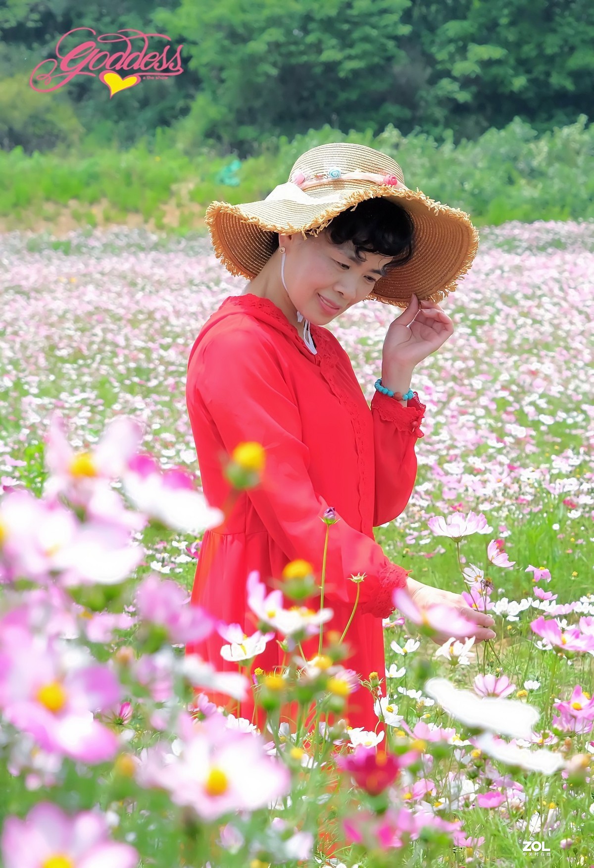 一组花海人像∶被风吹过的初夏。