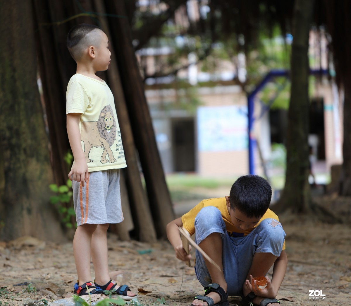 5DSR+百微，公园拍小孩