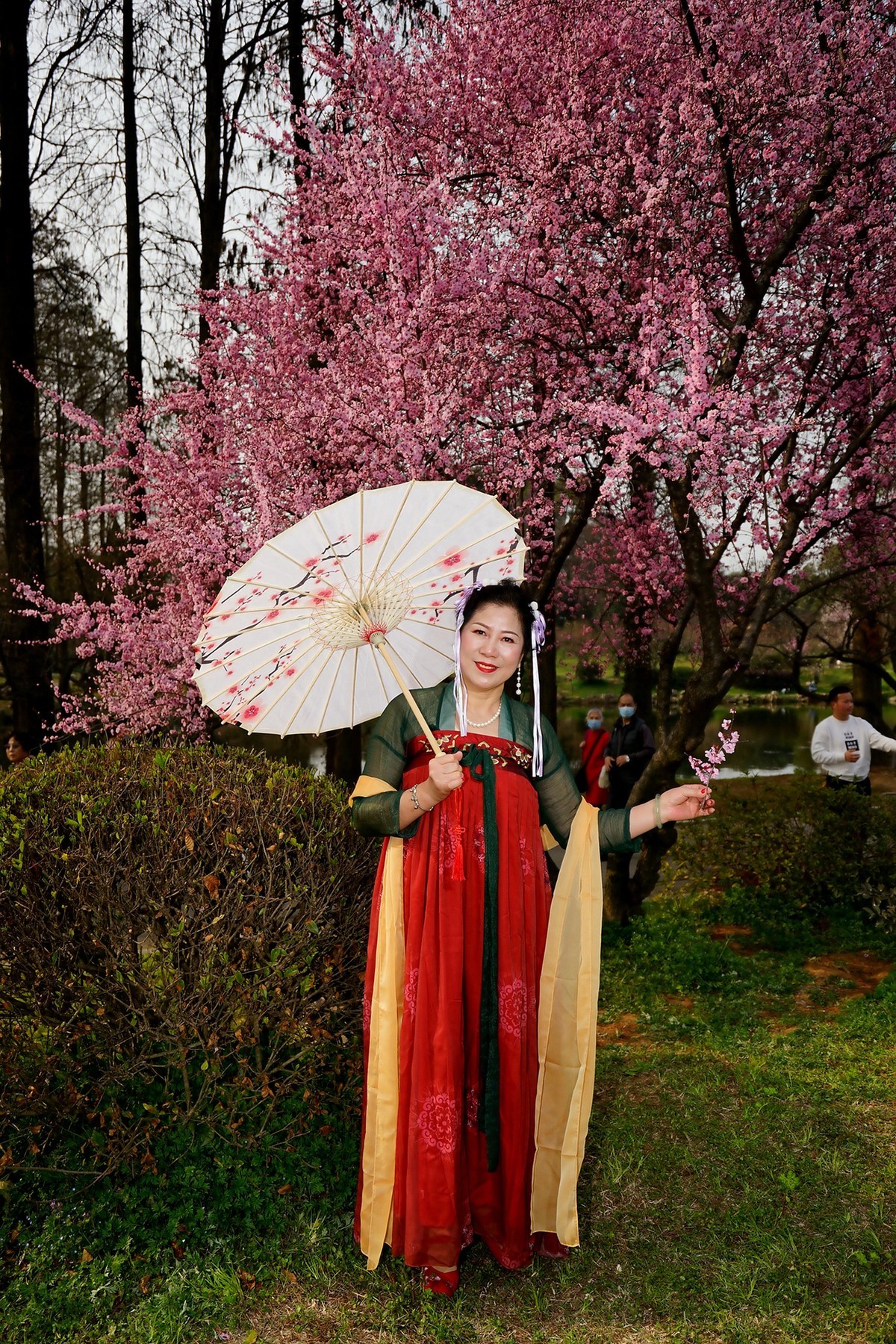 环境人像外拍梅花园里的虹影美女