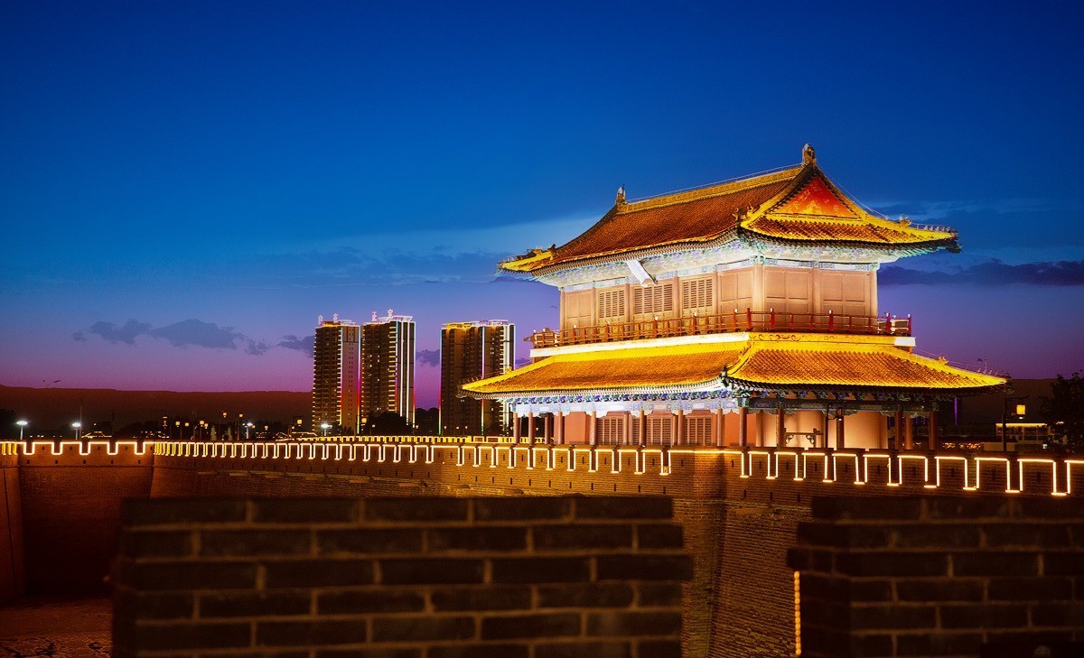 古城正定的节日夜景