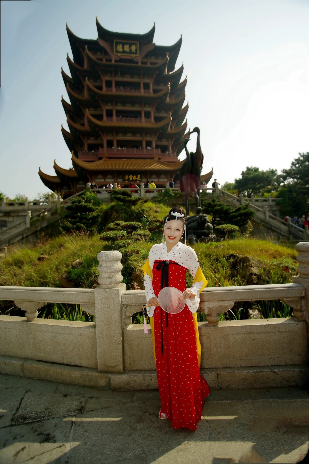 环境人像外拍黄鹤楼上印佳人