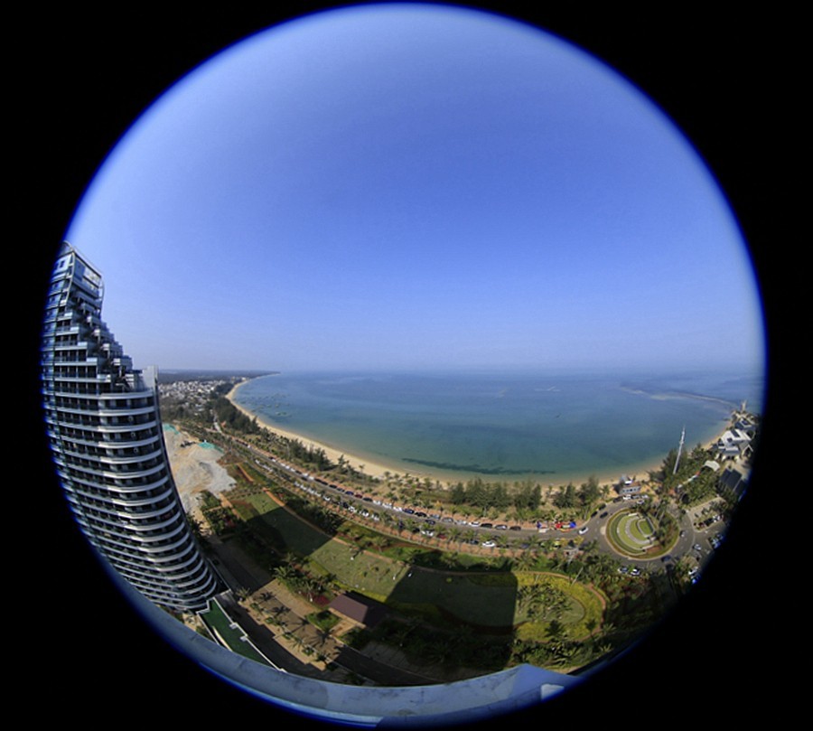 217海景最高层，仰、平、俯三种角度，鱼眼镜下的长島兰湾与大海美景！