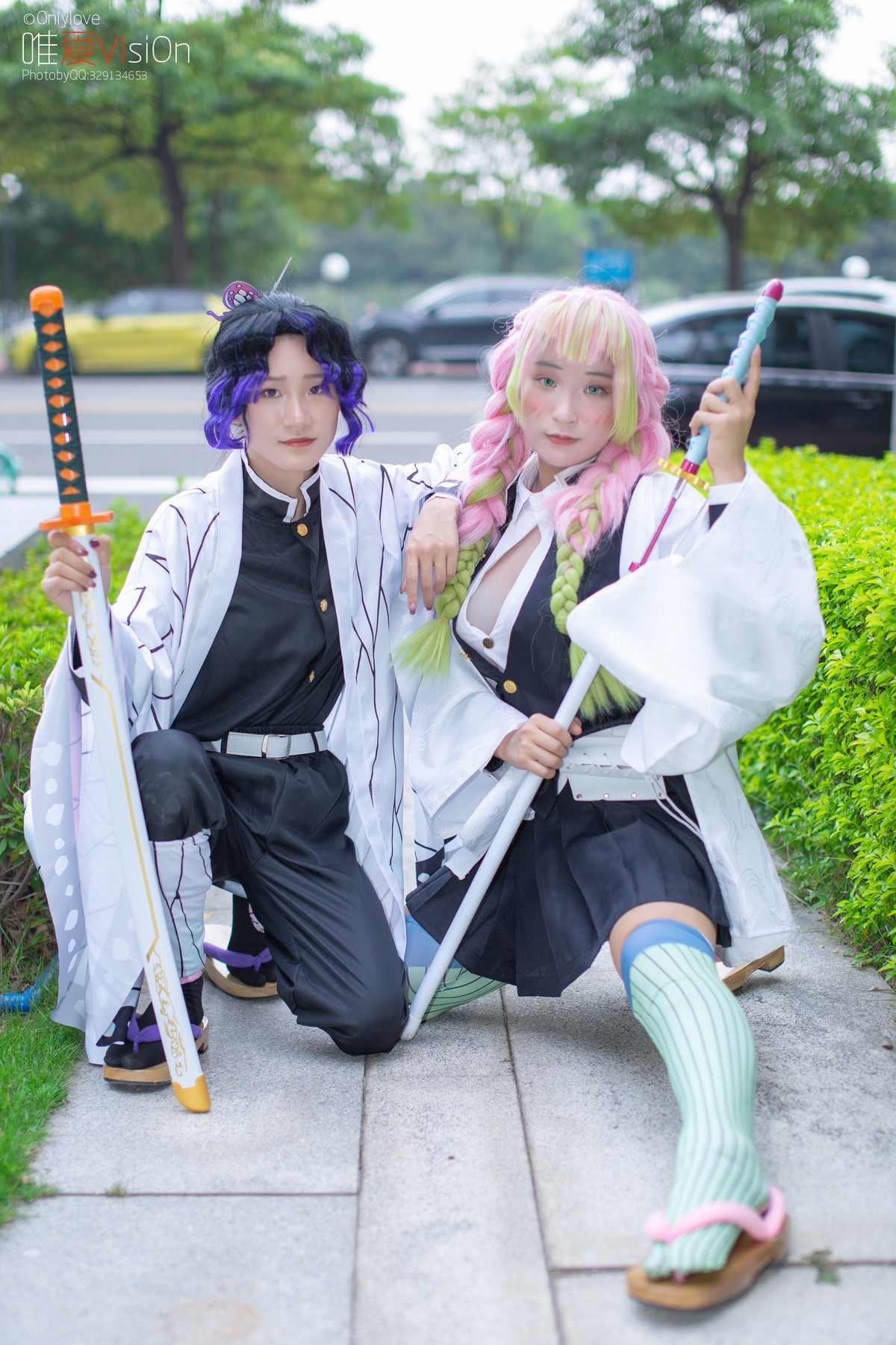 恋柱粉头发妹妹甘露寺蜜璃cos