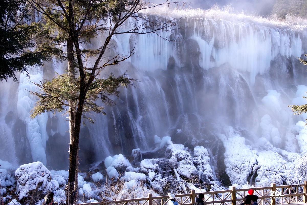 冬游九寨沟，风景别样美--若日朗瀑布【2】