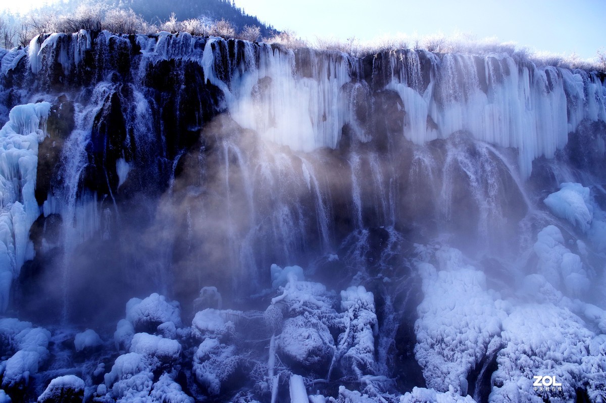 冬游九寨沟，风景别样美--若日朗瀑布【2】