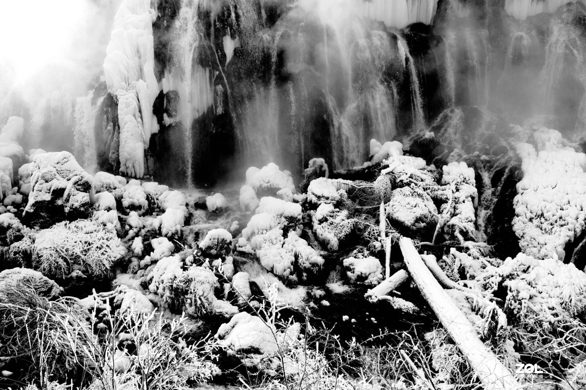 冬游九寨沟，风景别样美--若日朗瀑布【2】