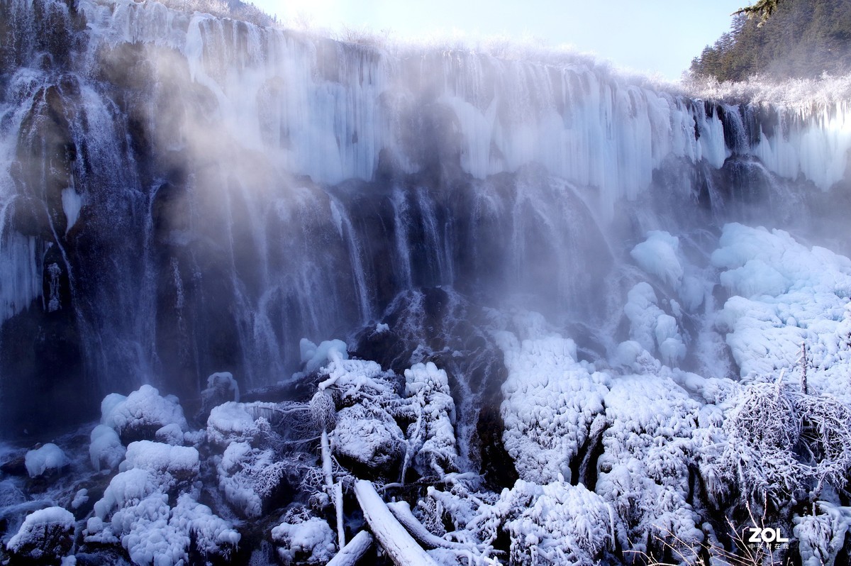 冬游九寨沟，风景别样美--若日朗瀑布【2】