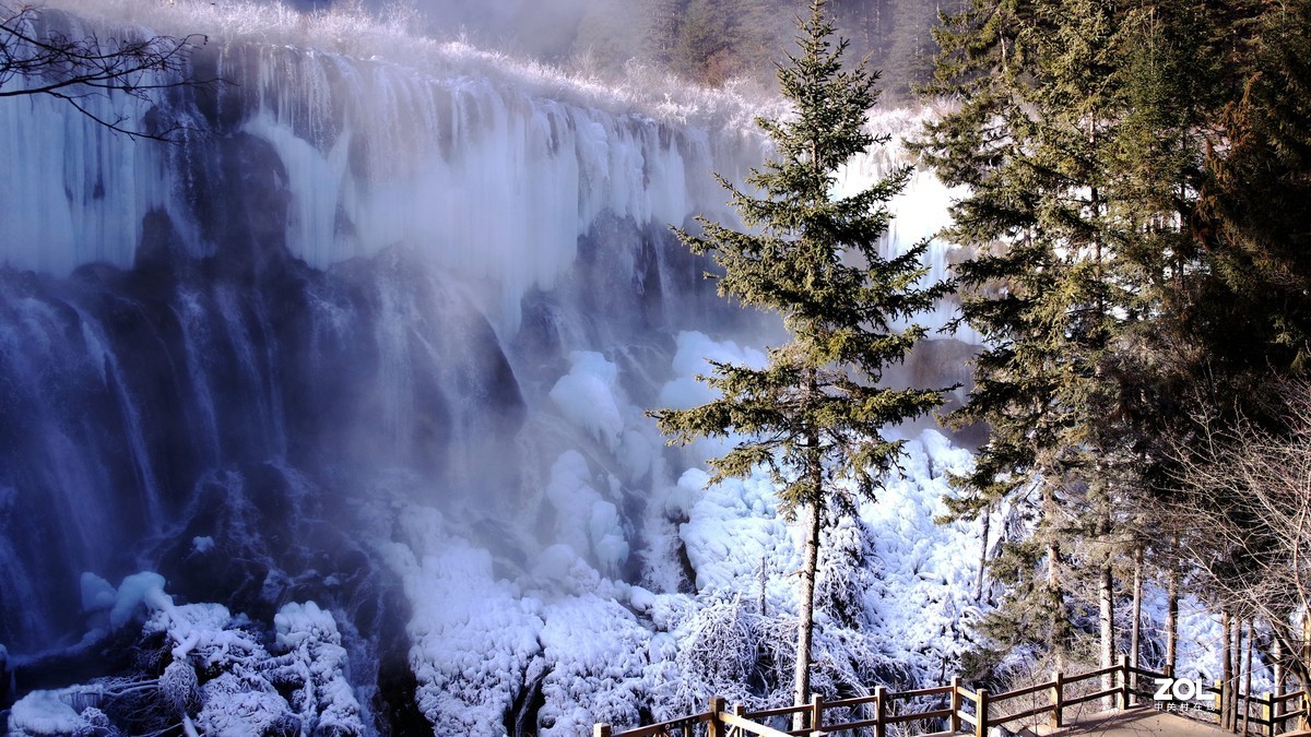 冬游九寨沟，风景别样美--若日朗瀑布【2】