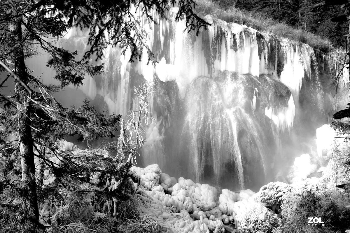 冬游九寨沟，风景别样美--若日朗瀑布【2】