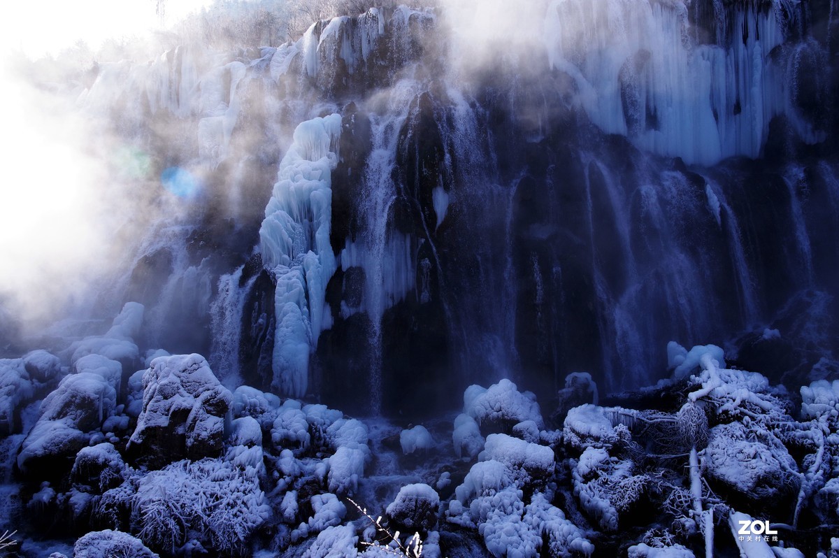 冬游九寨沟，风景别样美--若日朗瀑布【2】