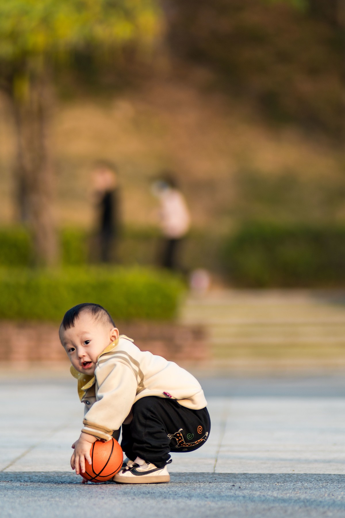 松岗公园拍小孩