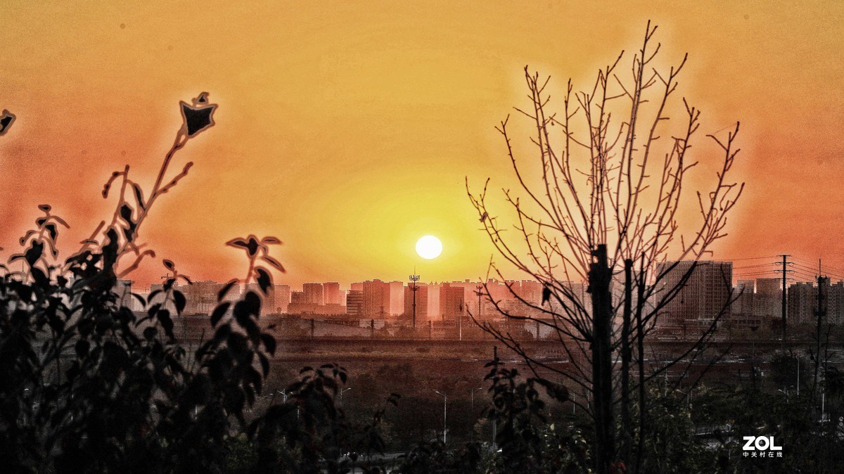 环城水系中山路口湿地日出（两次拍的）