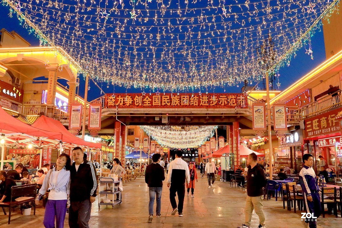 宁夏风光(9)—沙漠水城"中卫"向阳街灯光夜市-中关村在线摄影论坛