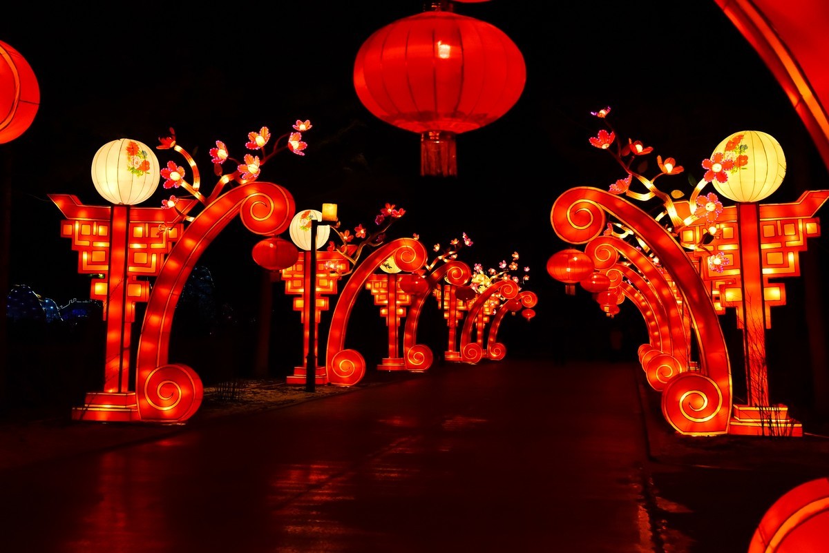 中国元素----为庆贺新年和圣诞节的环湖灯景  1