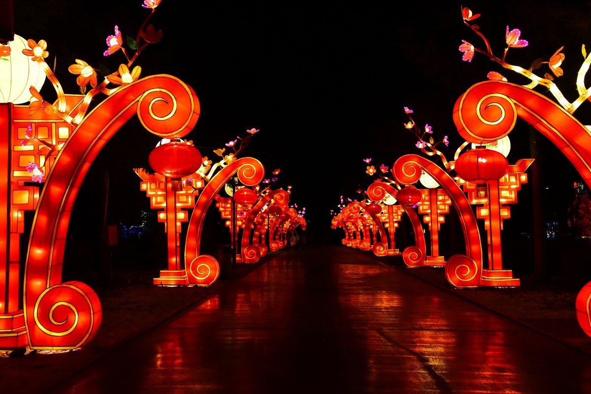 中国元素----为庆贺新年和圣诞节的环湖灯景  1