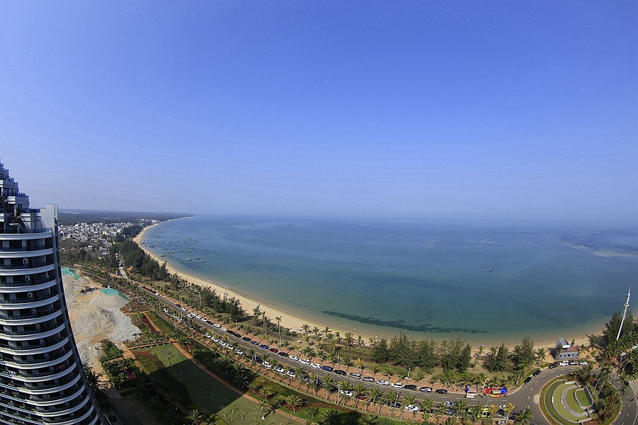 217【寿星老海南游摄日记】海景最高层，仰、平、俯三种角度，鱼眼镜下的长