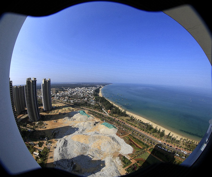 217【寿星老海南游摄日记】海景最高层，仰、平、俯三种角度，鱼眼镜下的长