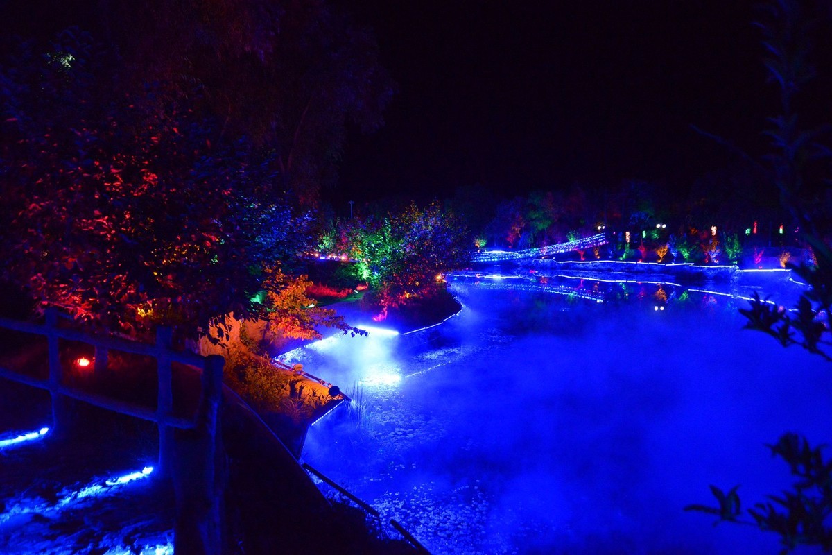 镜泊湖大峡谷夜景图片图片