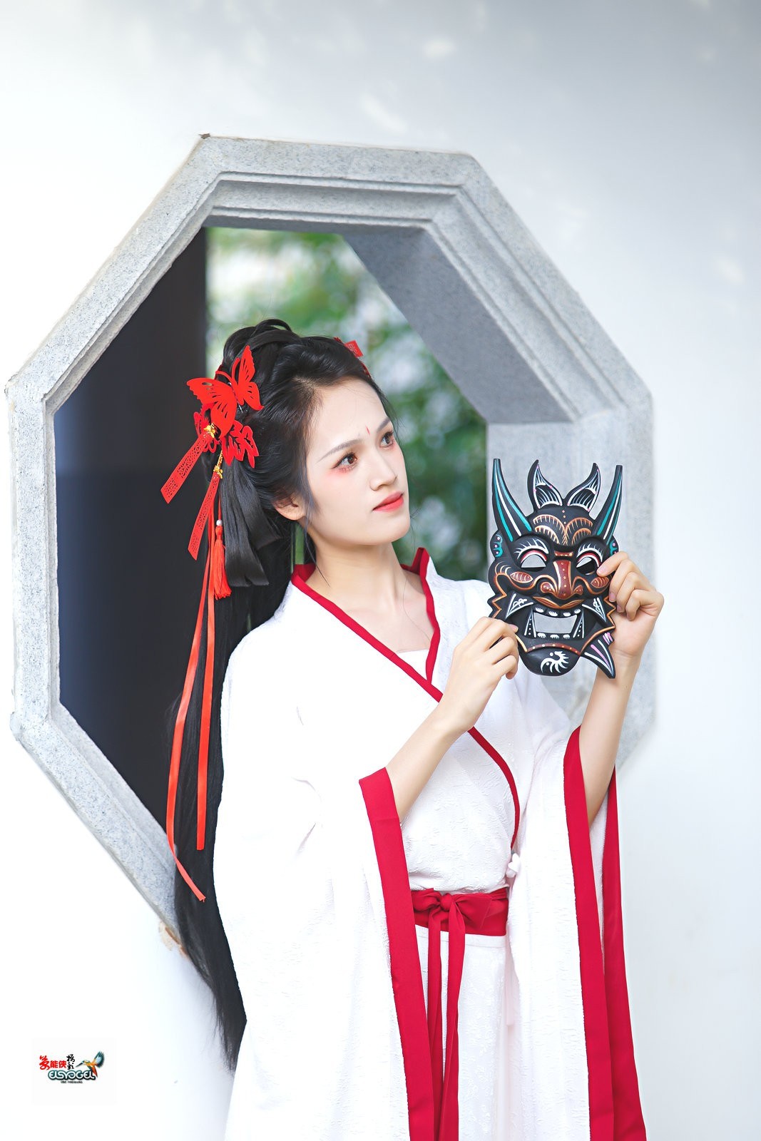 【国风战袍鬼面具美女】---冰冰