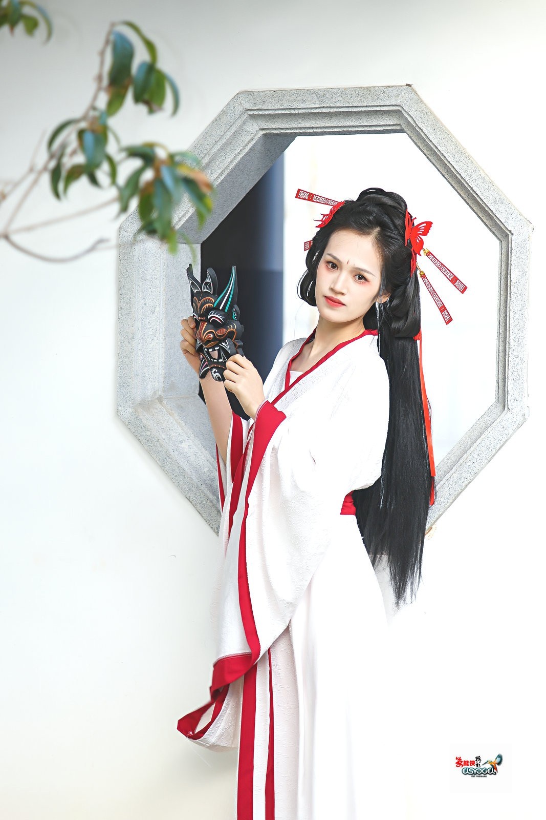 【国风战袍鬼面具美女】---冰冰