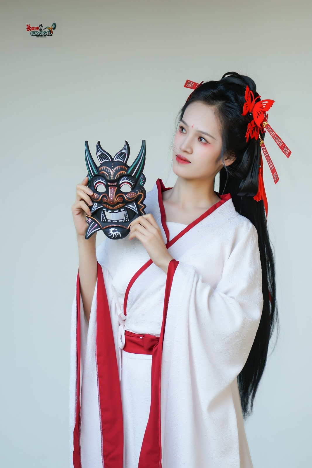 【国风战袍鬼面具美女】---冰冰