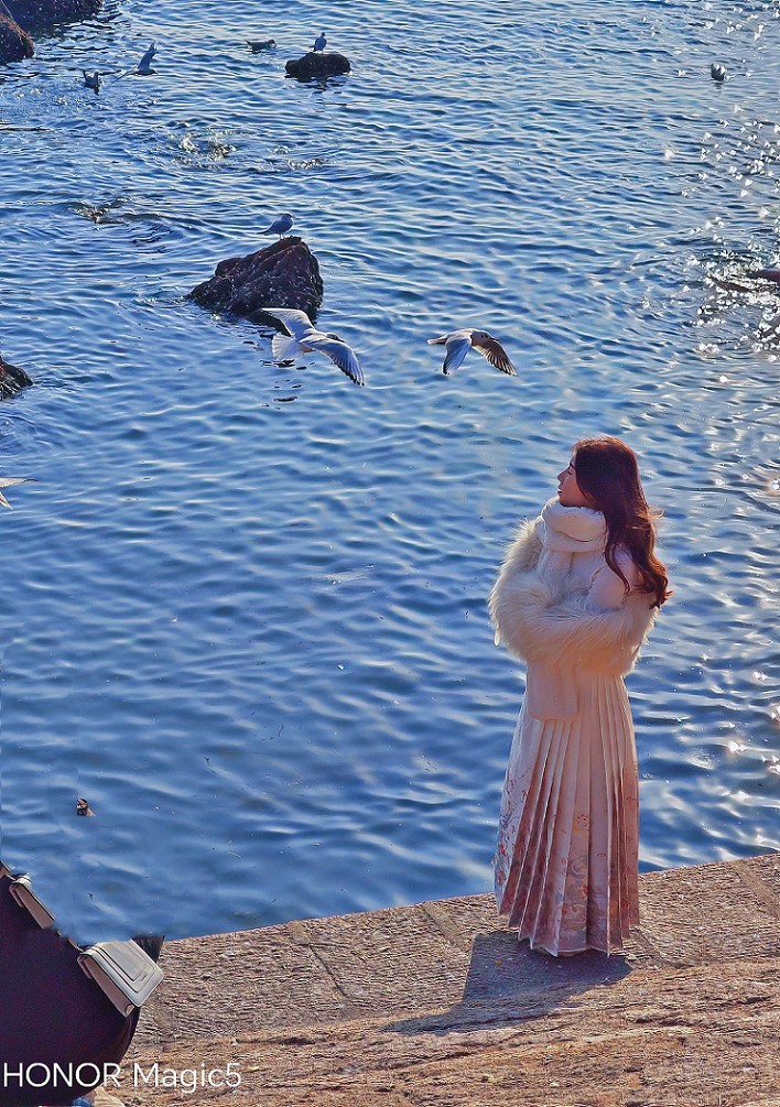 冬季杂拍乱七八糟《风景，海鸥和妹子》抢个位欣赏！哈哈！！