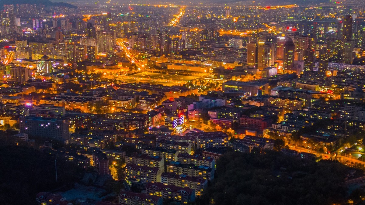 鸟瞰大连,万家灯火-------中关村在线摄影论坛