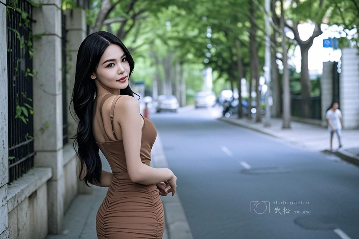 超模羽昕（常规修图和AI修图对比）