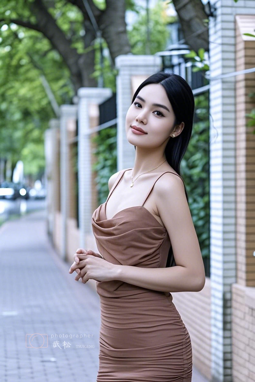 超模羽昕（常规修图和AI修图对比）