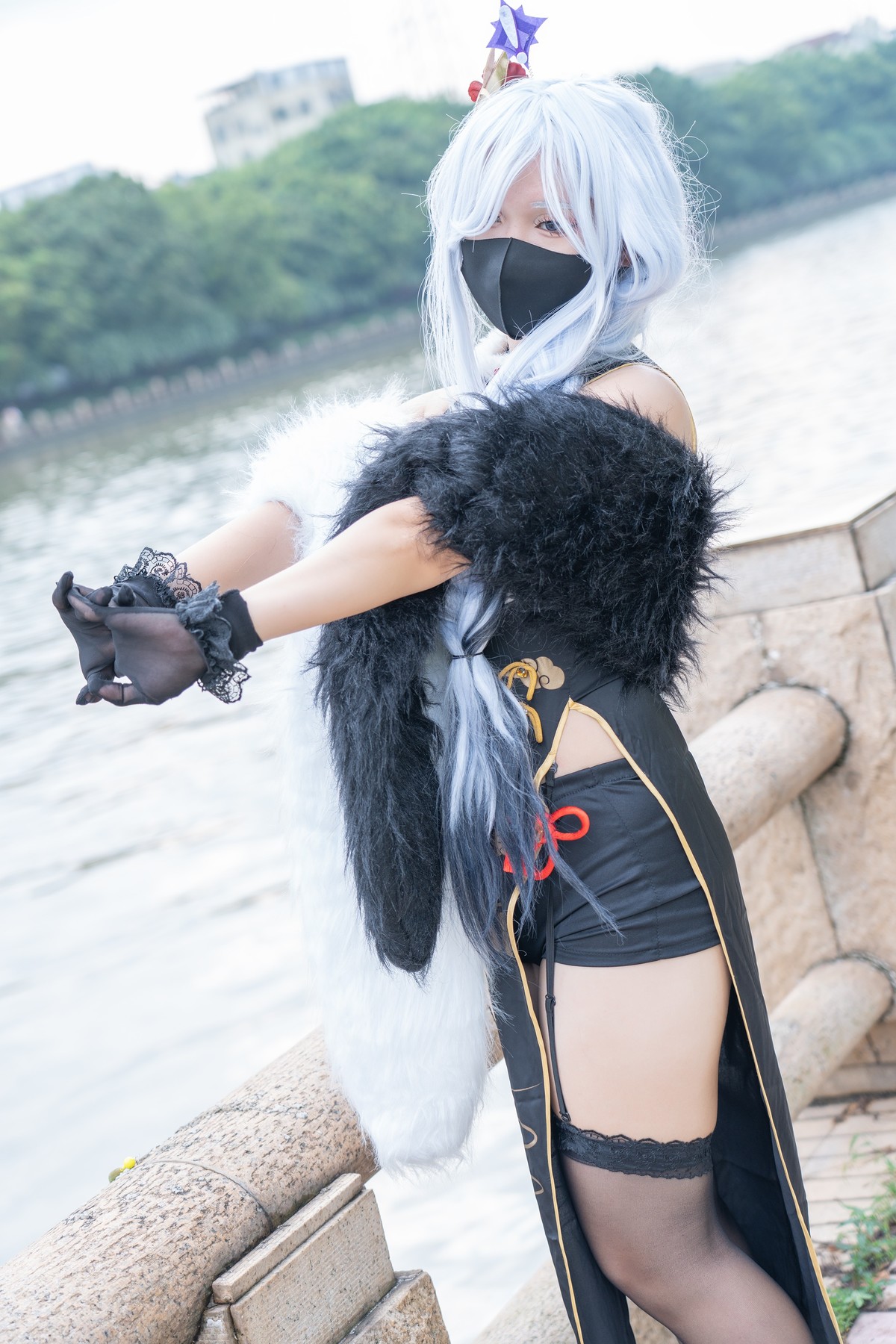 【申鹤旗袍cos】-配黑色吊带袜