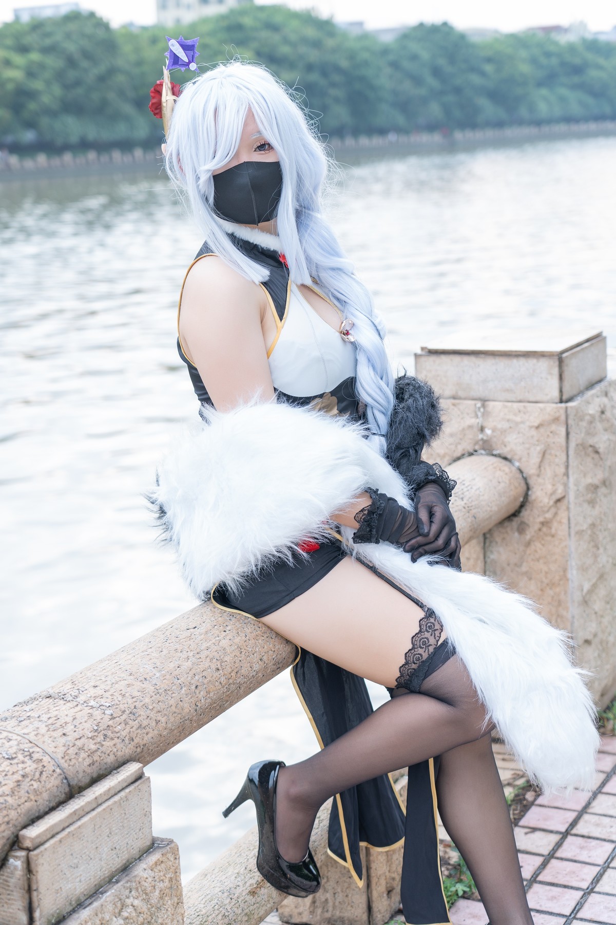 【申鹤旗袍cos】-配黑色吊带袜