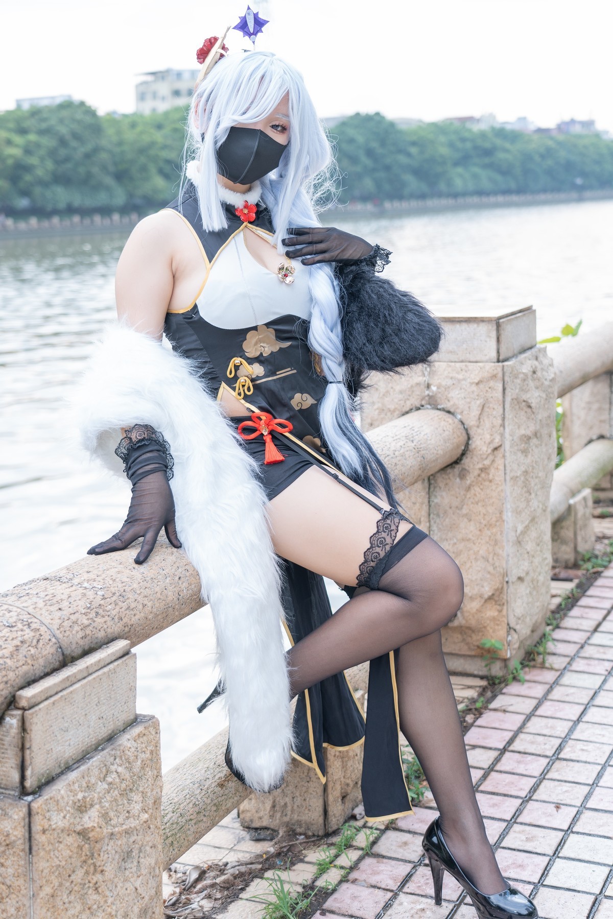 【申鹤旗袍cos】-配黑色吊带袜